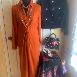 Twist-Front faux wrap  Dress lapel TopShop